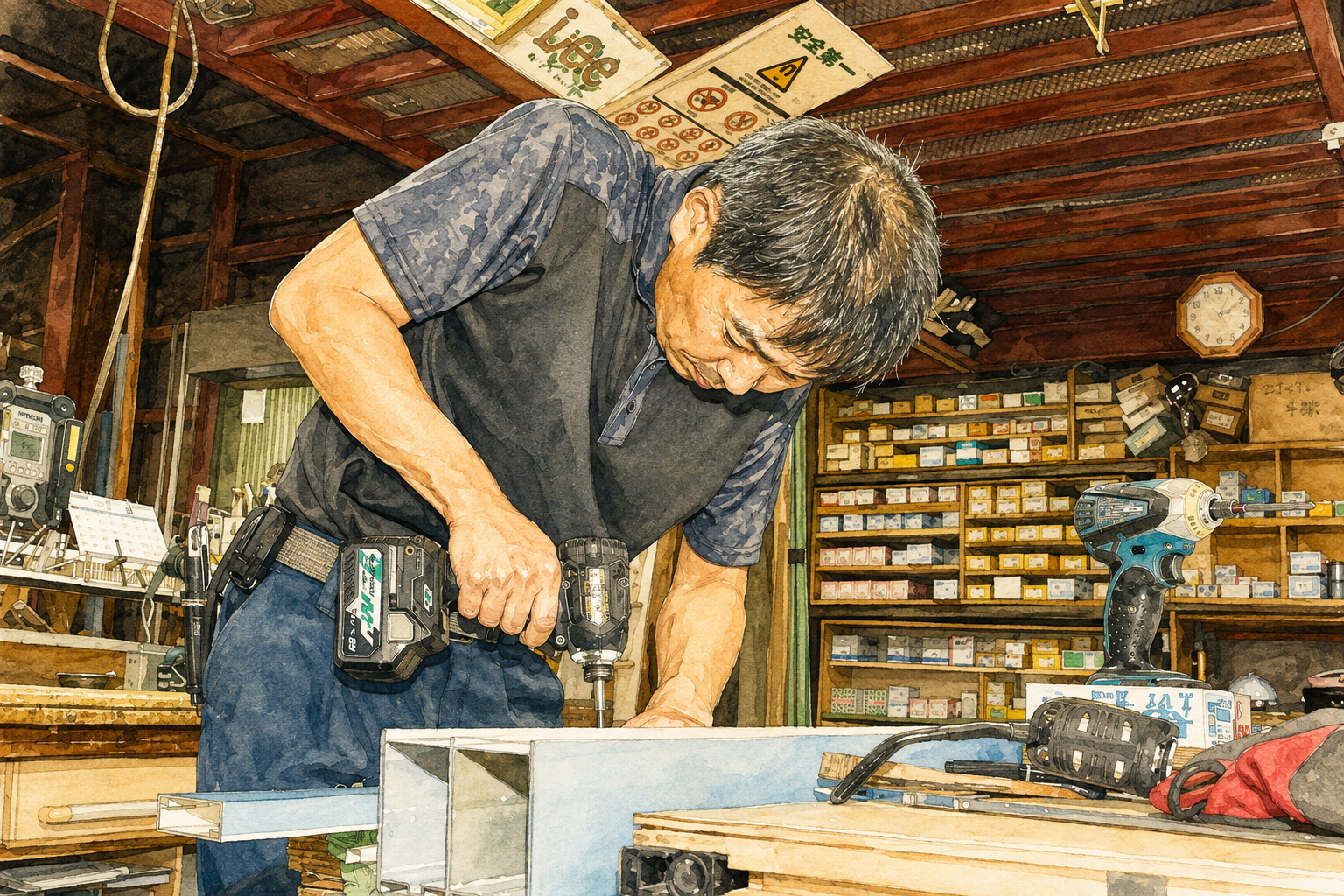 長年この仕事を続けてきた社員も、同じ作業台に立ちます。すぐ聞ける距離で働きます。